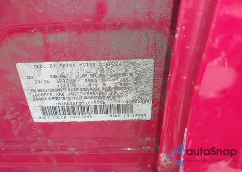 2007 Mazda Mazda3 I z USA, uszkodzony, nr VIN JM1BK32F371635756